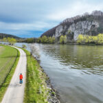 Radfahrer auf dem Donau Radweg