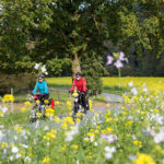 Radfahrer unterwegs auf der Gute Route Tour