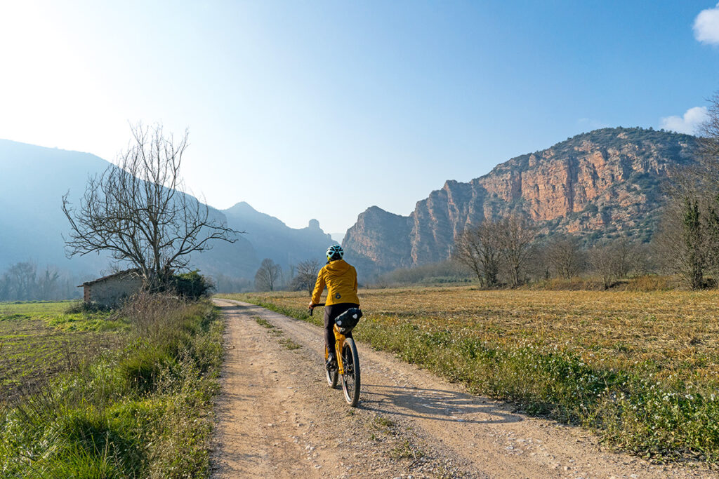 Radfahrerin auf der Lleida Route