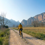 Radfahrerin auf der Lleida Route