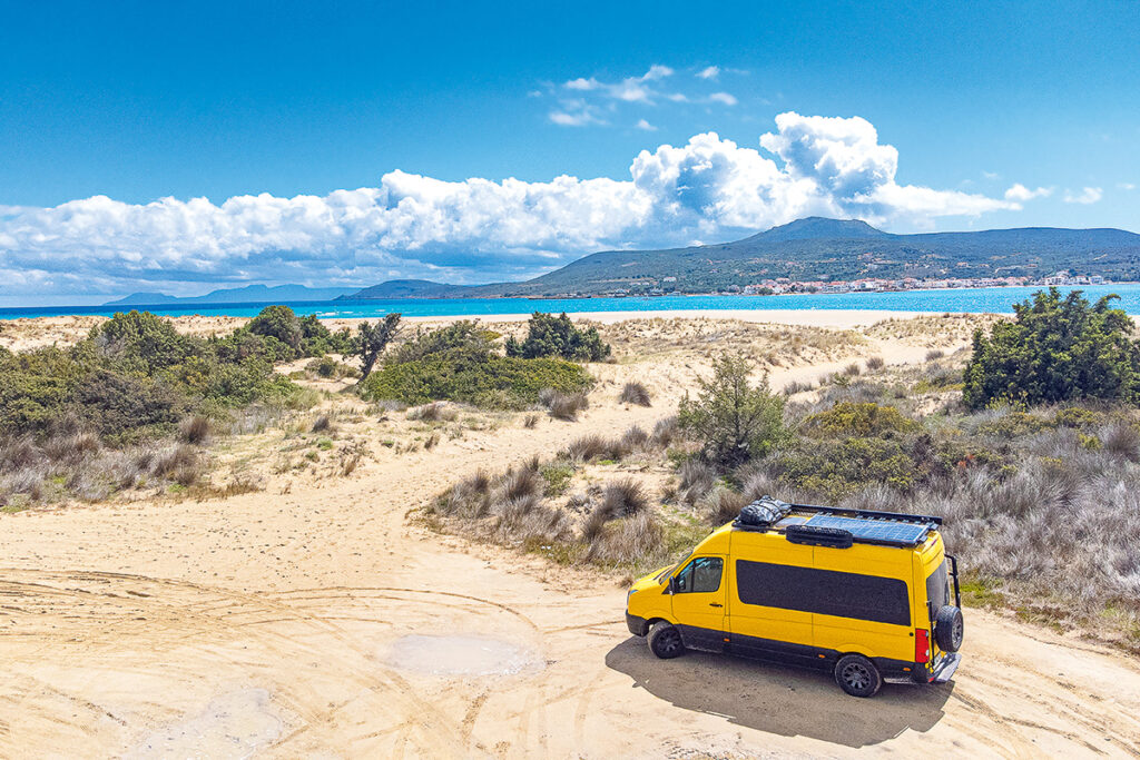 Camper Griechenland Peloponnes Elafonisos Lagune